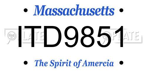 ITD9851 Massachusetts License Plate