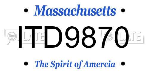 ITD9870 Massachusetts License Plate