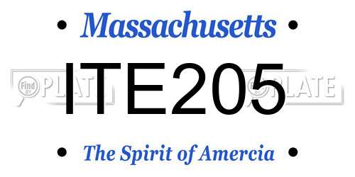 ITE205 Massachusetts License Plate