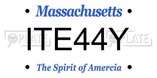 ITE44Y Massachusetts License Plate