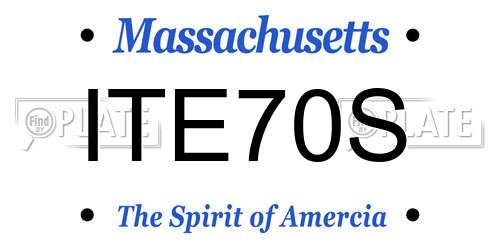 ITE70S Massachusetts License Plate