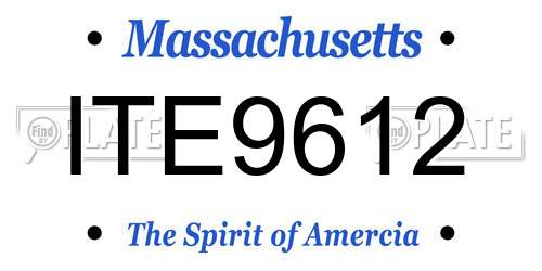 ITE9612 Massachusetts License Plate