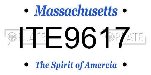 ITE9617 Massachusetts License Plate