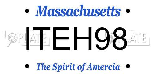 ITEH98 Massachusetts License Plate