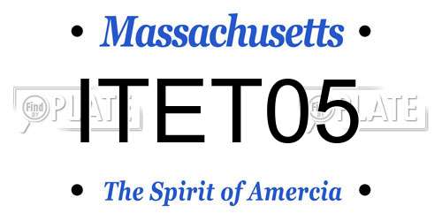 ITET05 Massachusetts License Plate