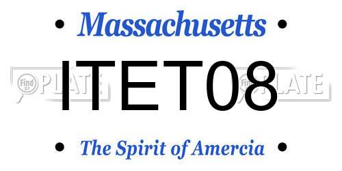 ITET08 Massachusetts License Plate