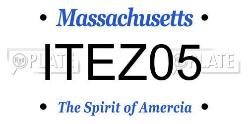 ITEZ05 Massachusetts License Plate