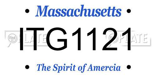 ITG1121 Massachusetts License Plate