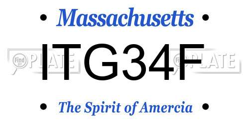 ITG34F Massachusetts License Plate