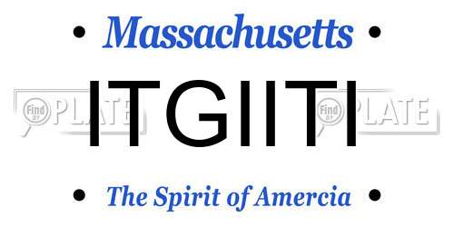 ITGIITI Massachusetts License Plate