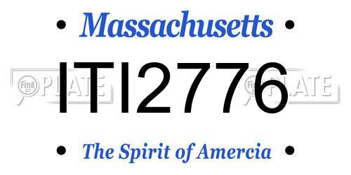 ITI2776 Massachusetts License Plate