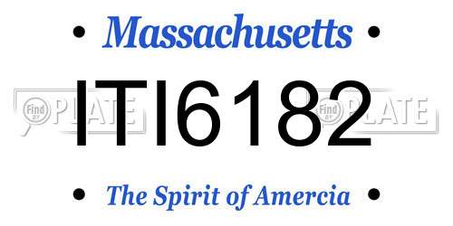 ITI6182 Massachusetts License Plate
