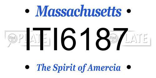 ITI6187 Massachusetts License Plate