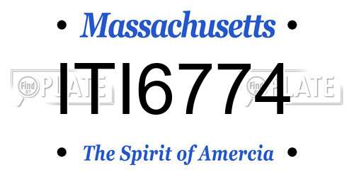 ITI6774 Massachusetts License Plate
