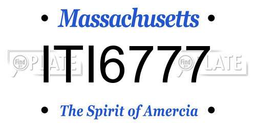 ITI6777 Massachusetts License Plate