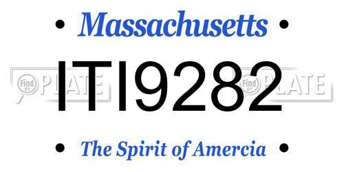 ITI9282 Massachusetts License Plate