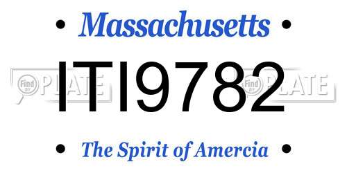 ITI9782 Massachusetts License Plate