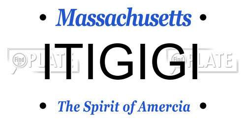 ITIGIGI Massachusetts License Plate