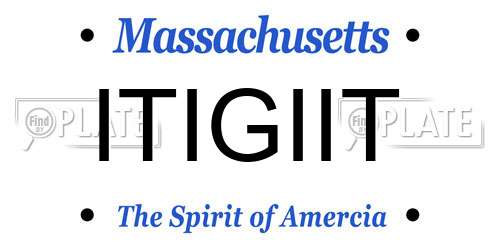 ITIGIIT Massachusetts License Plate