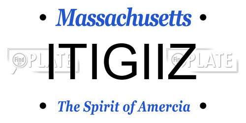 ITIGIIZ Massachusetts License Plate