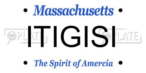 ITIGISI Massachusetts License Plate