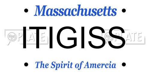 ITIGISS Massachusetts License Plate