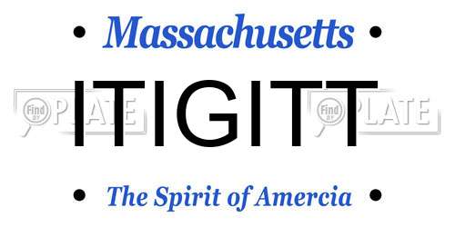 ITIGITT Massachusetts License Plate