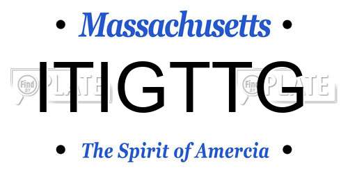 ITIGTTG Massachusetts License Plate