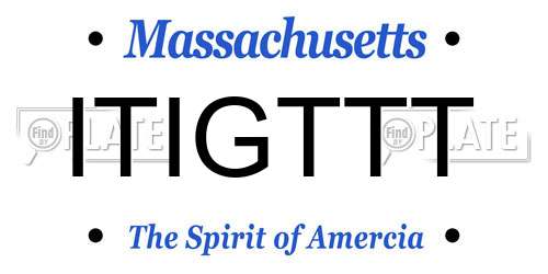 ITIGTTT Massachusetts License Plate
