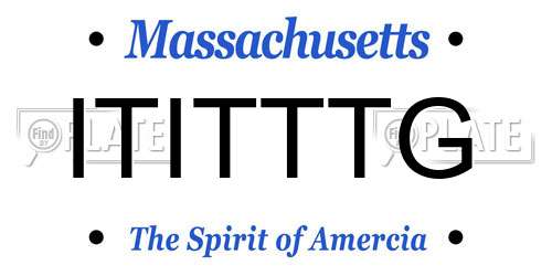 ITITTTG Massachusetts License Plate