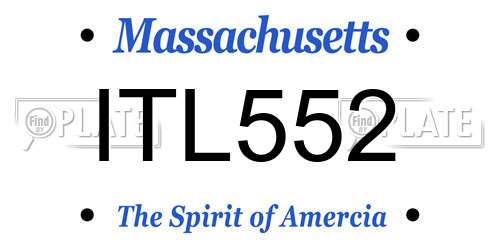 ITL552 Massachusetts License Plate