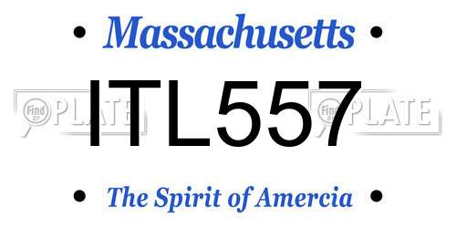 ITL557 Massachusetts License Plate