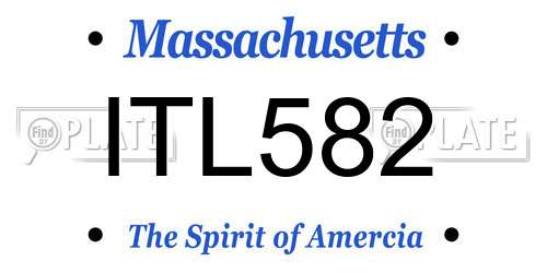 ITL582 Massachusetts License Plate