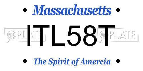 ITL58T Massachusetts License Plate