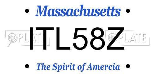 ITL58Z Massachusetts License Plate