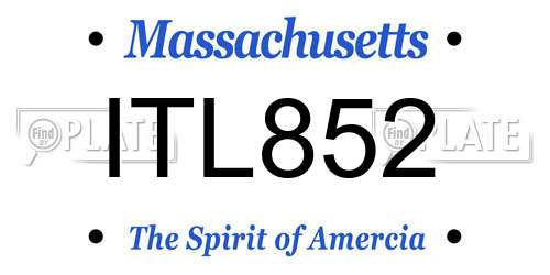 ITL852 Massachusetts License Plate