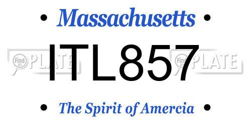 ITL857 Massachusetts License Plate