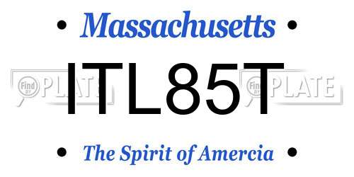 ITL85T Massachusetts License Plate