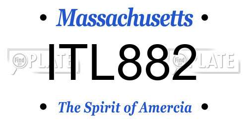 ITL882 Massachusetts License Plate