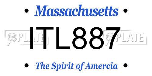 ITL887 Massachusetts License Plate