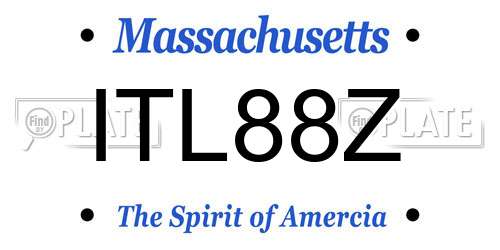 ITL88Z Massachusetts License Plate
