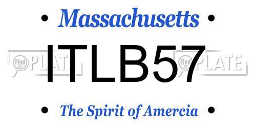 ITLB57 Massachusetts License Plate