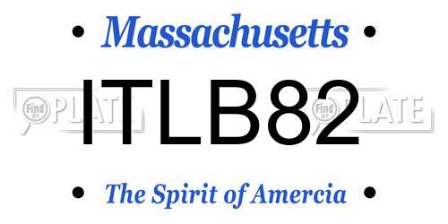 ITLB82 Massachusetts License Plate