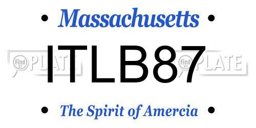 ITLB87 Massachusetts License Plate