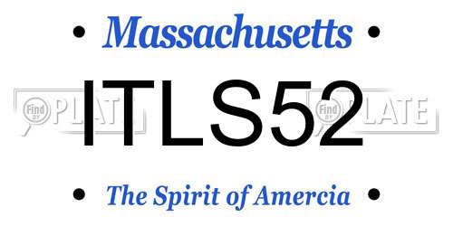 ITLS52 Massachusetts License Plate