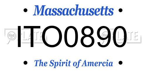 ITO0890 Massachusetts License Plate