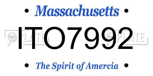 ITO7992 Massachusetts License Plate