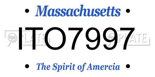 ITO7997 Massachusetts License Plate