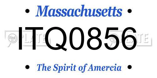 ITQ0856 Massachusetts License Plate