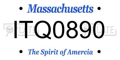 ITQ0890 Massachusetts License Plate